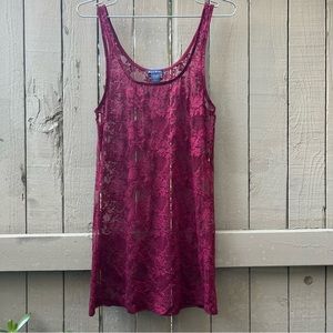 Red Lace Layering Top